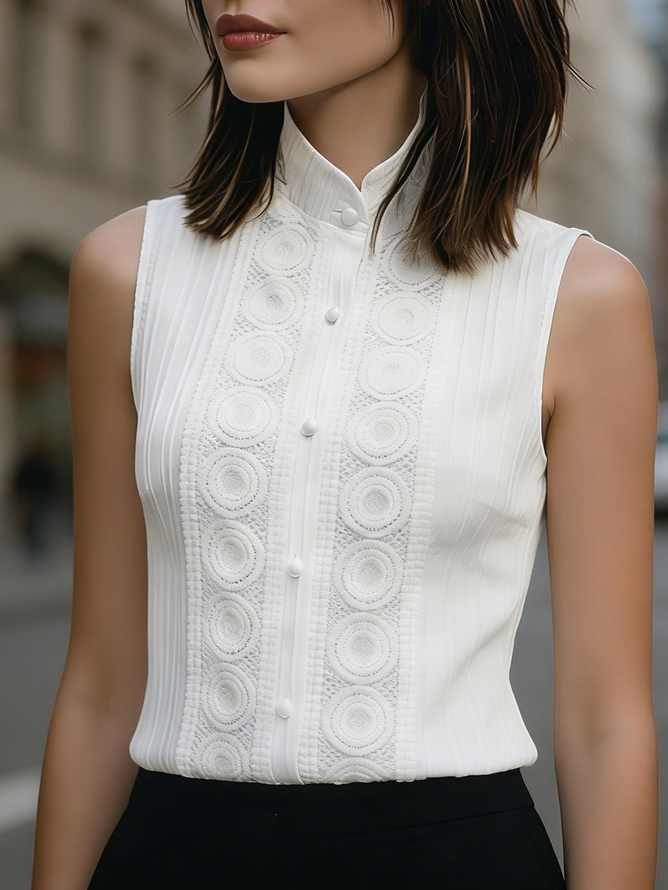 Eveloria Damenbluse Strukturiertes Design Elegante Bluse