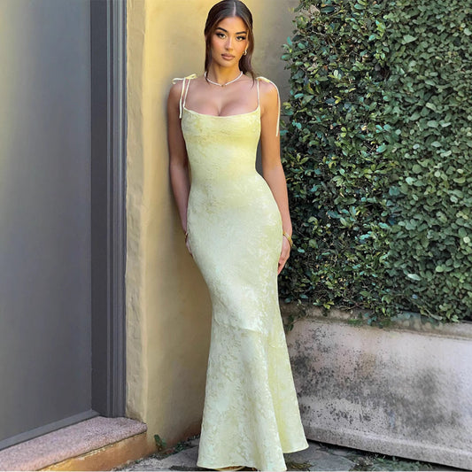 Damen Abendkleid Floralmuster Verstellbare Träger Eveloria - Eveloria