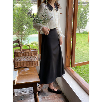 Damen Bluse Spitzenkragen Dekorativ Weiß