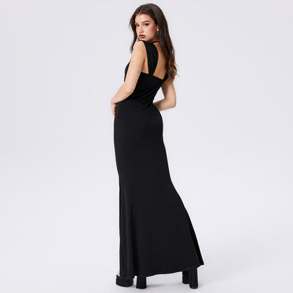 Damen Maxikleid Figurbetont Drapierungsdetails Eveloria