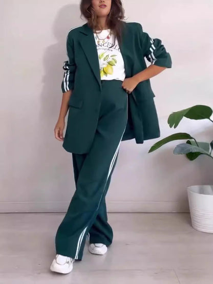Damen Blazer-Set Sportlich Weit Eveloria