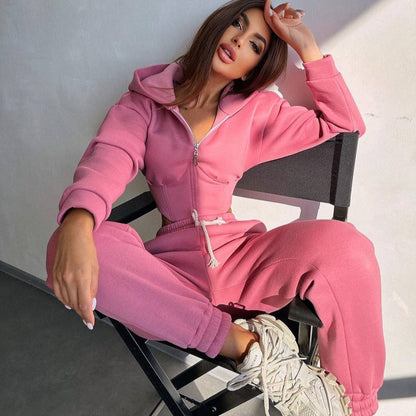 Damen Sportoutfit Cropped Jacke Jogginghosen Eveloria - Eveloria