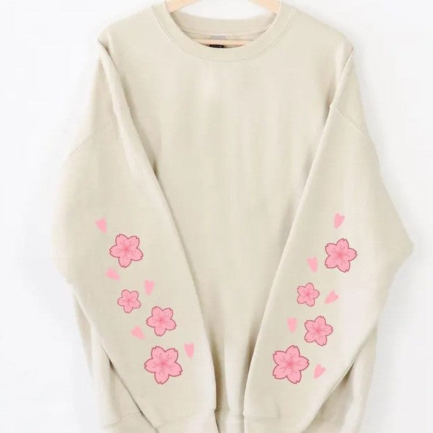 Damen Sweatshirt Florales Design Großzügige Ärmel Eveloria