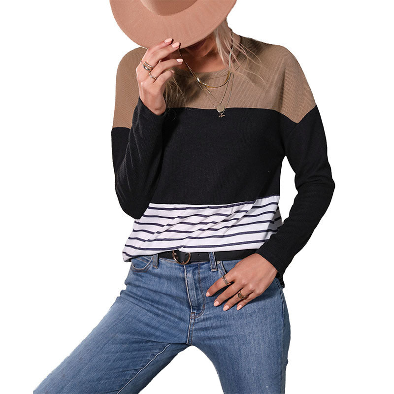 Damen Strickpullover Gestreift Modern Eveloria
