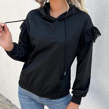 Damen Kapuzenpullover Rüschendetails Elegantes Design - Eveloria