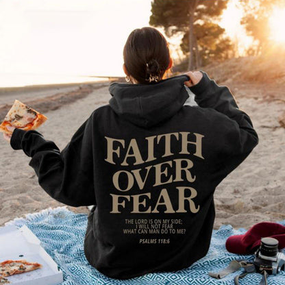 Damen Hoodie Bequem Inspirierender Schriftzug Grau Eveloria