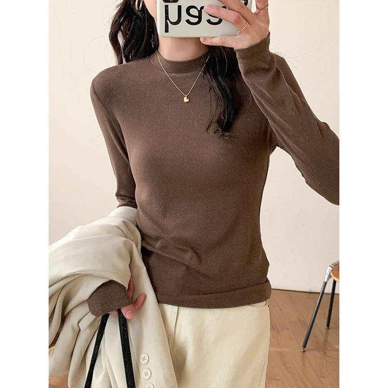 Damen Langarmshirt Höherer Stehkragen Eveloria
