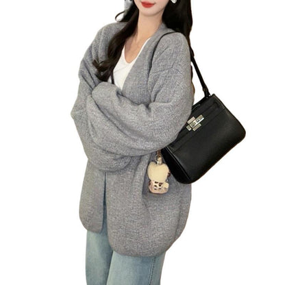 Damen Strickcardigan Übergroß Lässiger Schnitt Eveloria