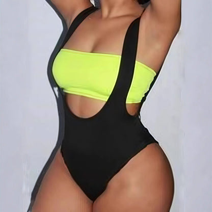 Damen Badeanzug Cut-Out-Design Verstellbare Träger Eveloria