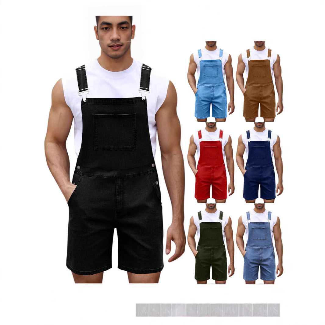 Herren Denim-Latzhose Relaxed Fit Blau - Eveloria