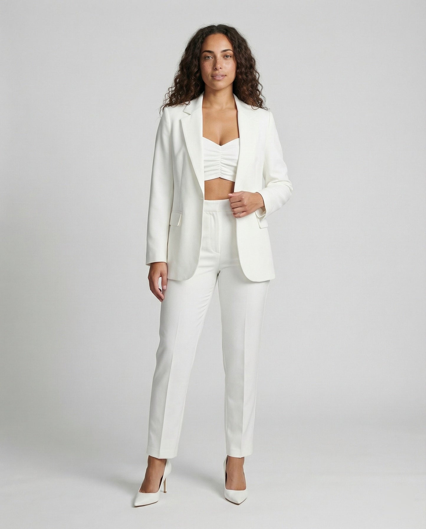 Eveloria Damen 3-Teiliges Businessset Blazer Oberteil Hose - Eveloria