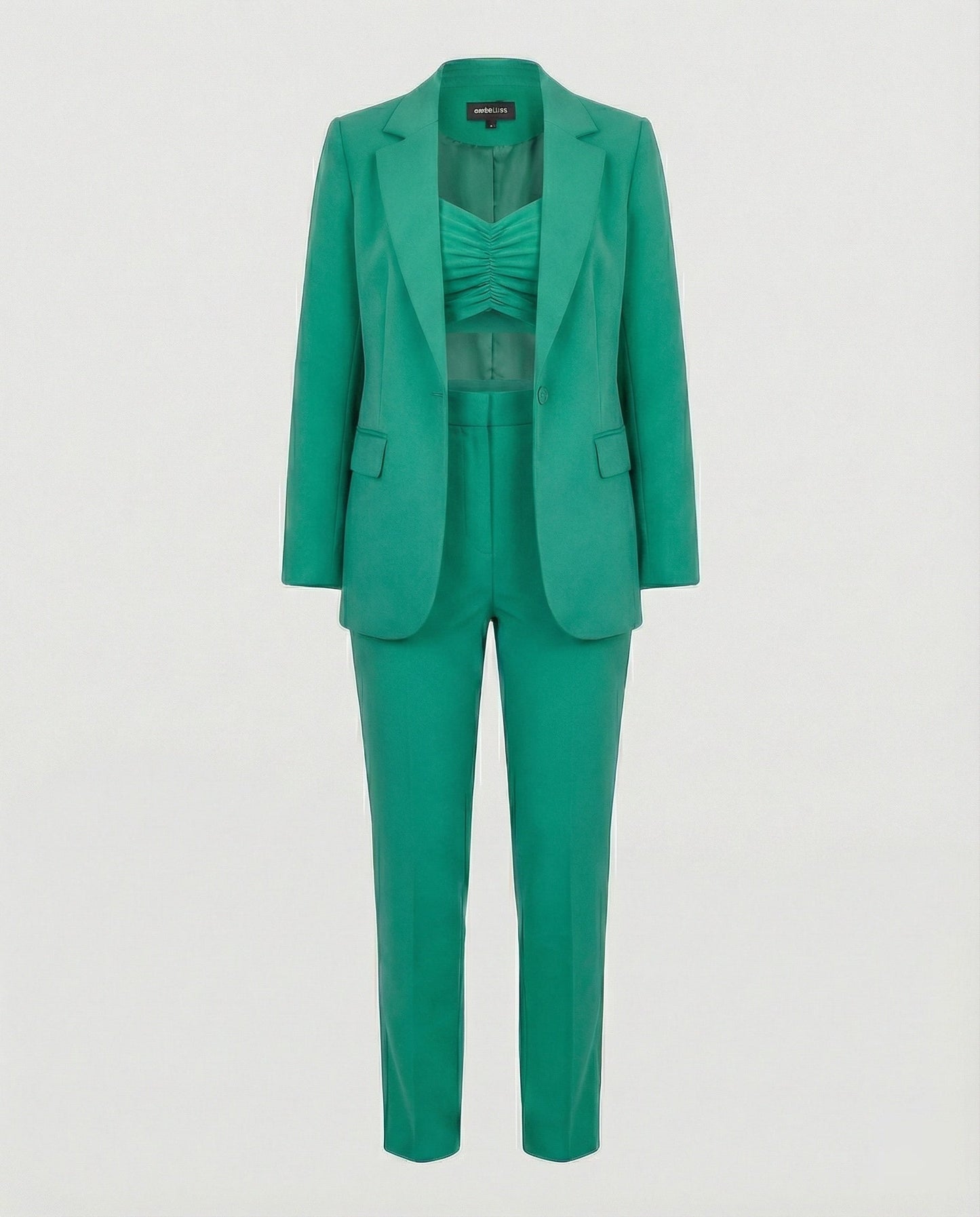 Eveloria Damen 3-Teiliges Businessset Blazer Oberteil Hose