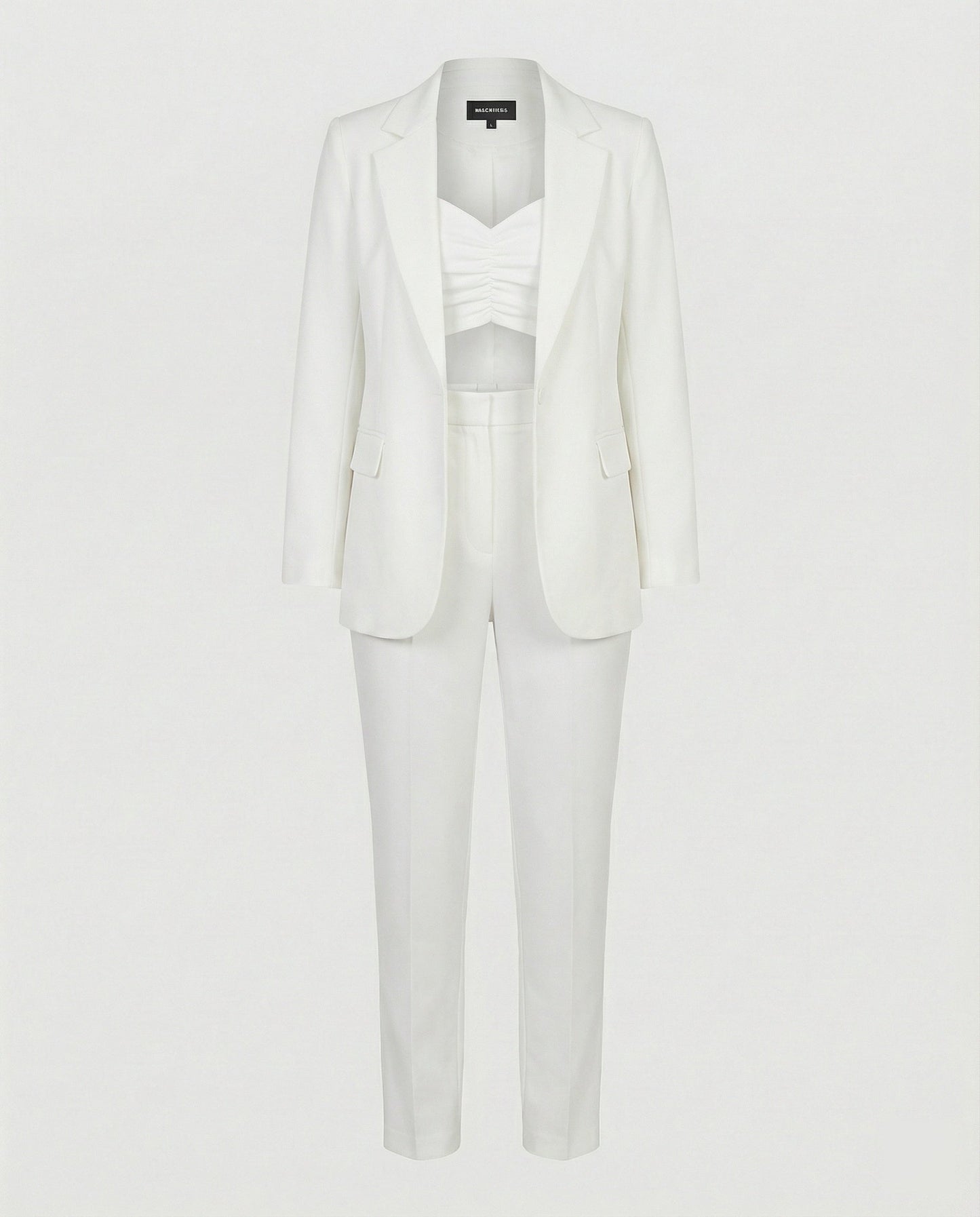 Eveloria Damen 3-Teiliges Businessset Blazer Oberteil Hose