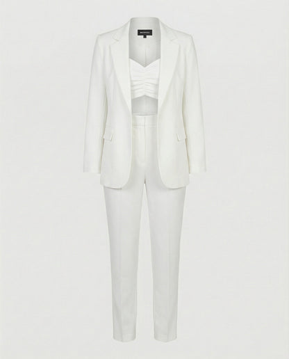 Eveloria Damen 3-Teiliges Businessset Blazer Oberteil Hose