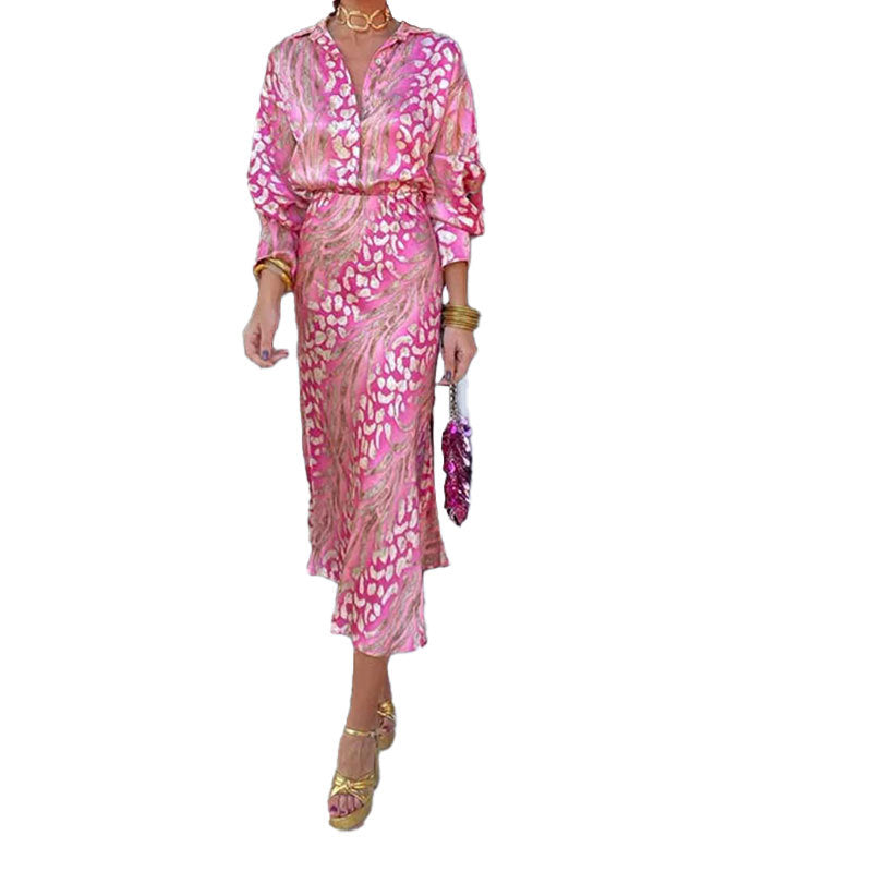 Damen Maxikleid Seide Wickel-Design Schimmernd Eveloria
