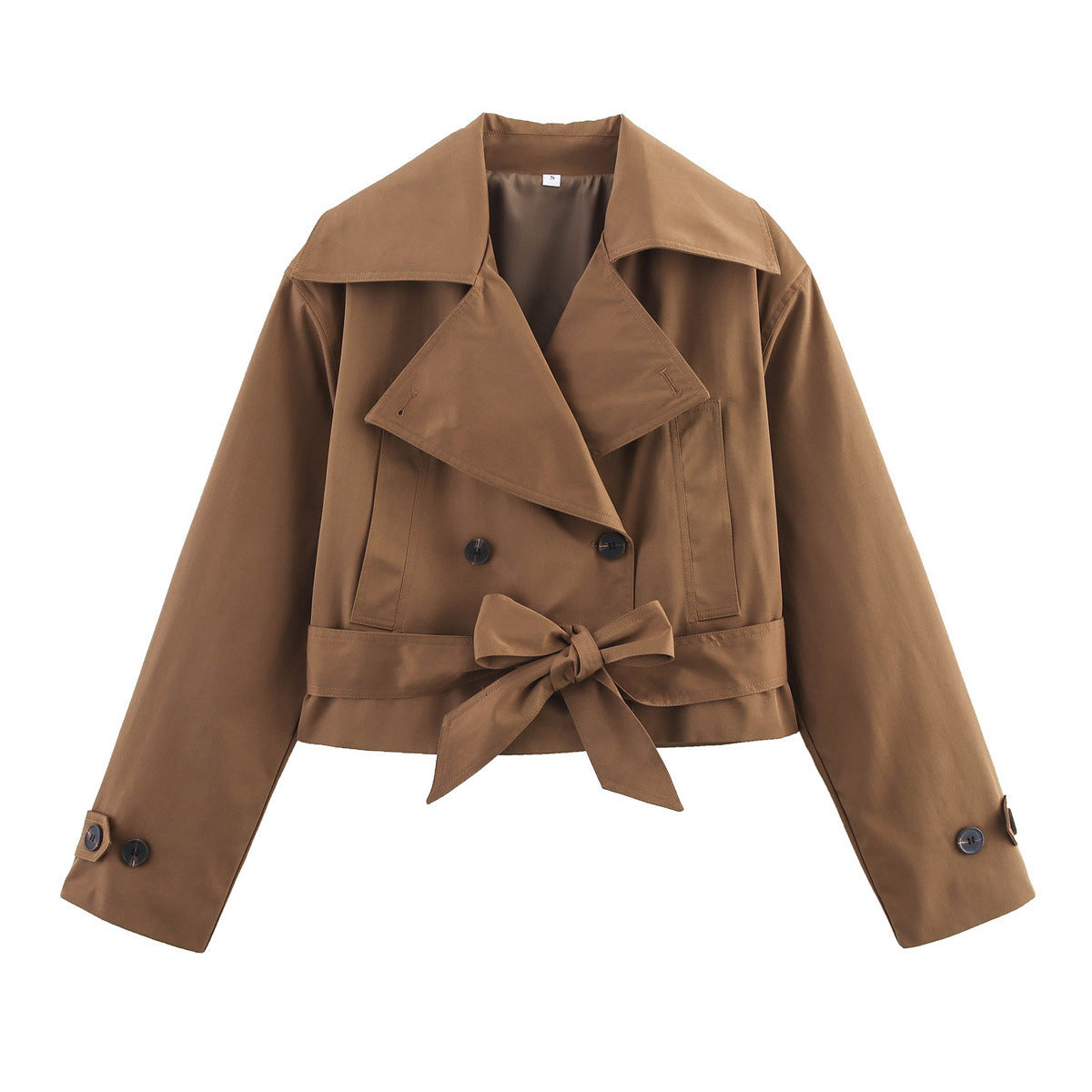 Damen Kurzjacke mit Kragen und Gürtel Eveloria