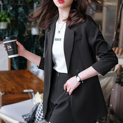 Damen Blazer Klassischer Schnitt Doppelter Knopfleiste Eveloria