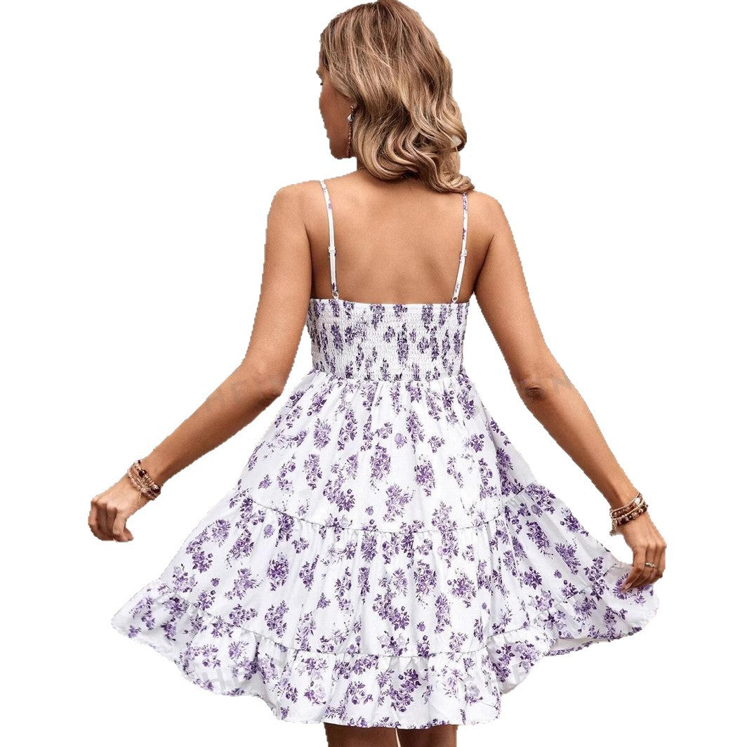 Damen Sommerkleid Luftig Rüschendetails Eveloria