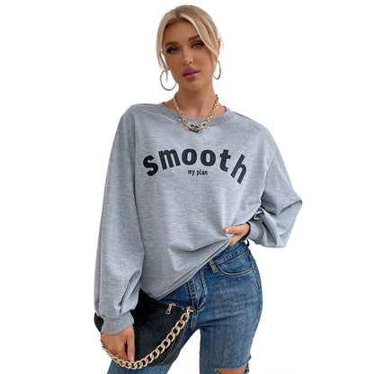 Damen Sweatshirt Puffärmel Schriftzug Eveloria