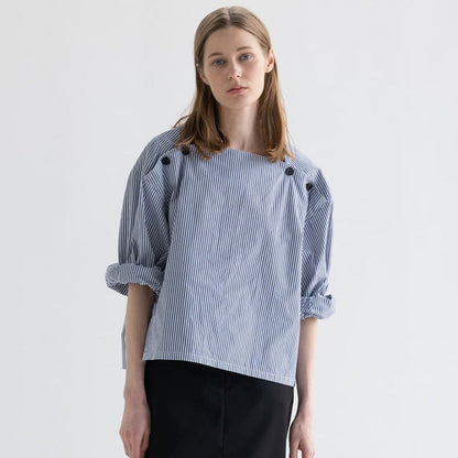 Damen Bluse Modisch Knöpfe Detail Eveloria