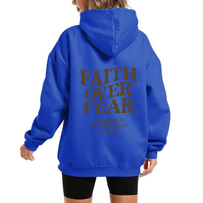 Damen Kapuzensweater Bequem Motivierender Schriftzug Grau