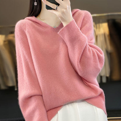 Damen Pullover V-Ausschnitt Weich Eveloria