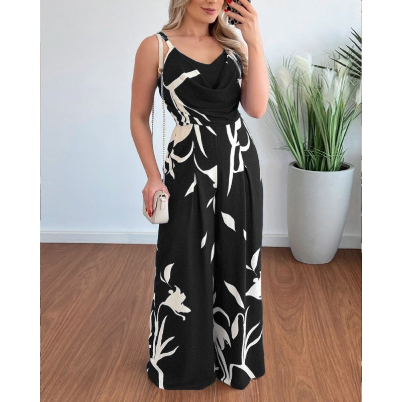 Damen Overall Gefaltetes Oberteil Florales Design Eveloria