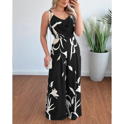 Damen Overall Gefaltetes Oberteil Florales Design Eveloria