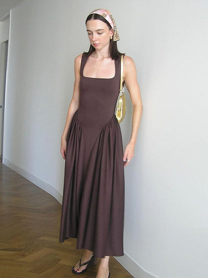 Damen Maxikleid Fließend Raffinierter Schnitt Eveloria