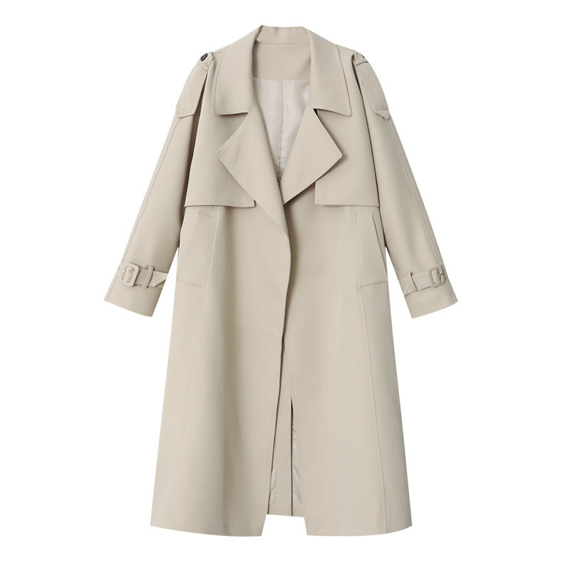 Damen Trenchcoat mit Revers und Taschen Eveloria