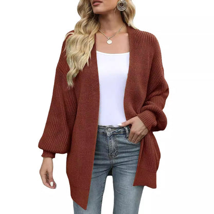 Damen Grobstrickjacke Lässiger Schnitt Überschnittene Schultern