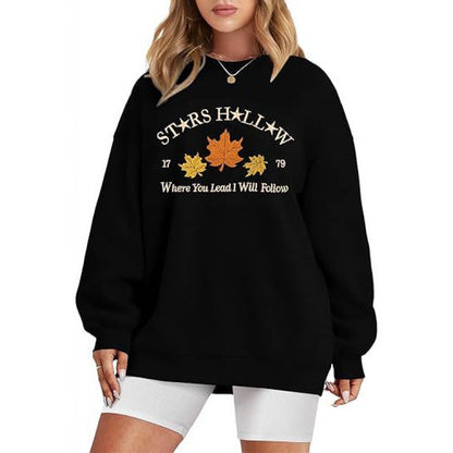 Damen Sweatshirt Weites Design Herbstmotiv Eveloria