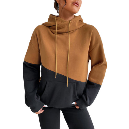 Damen Oversized Kapuzenpullover Farbblock-Design Eveloria