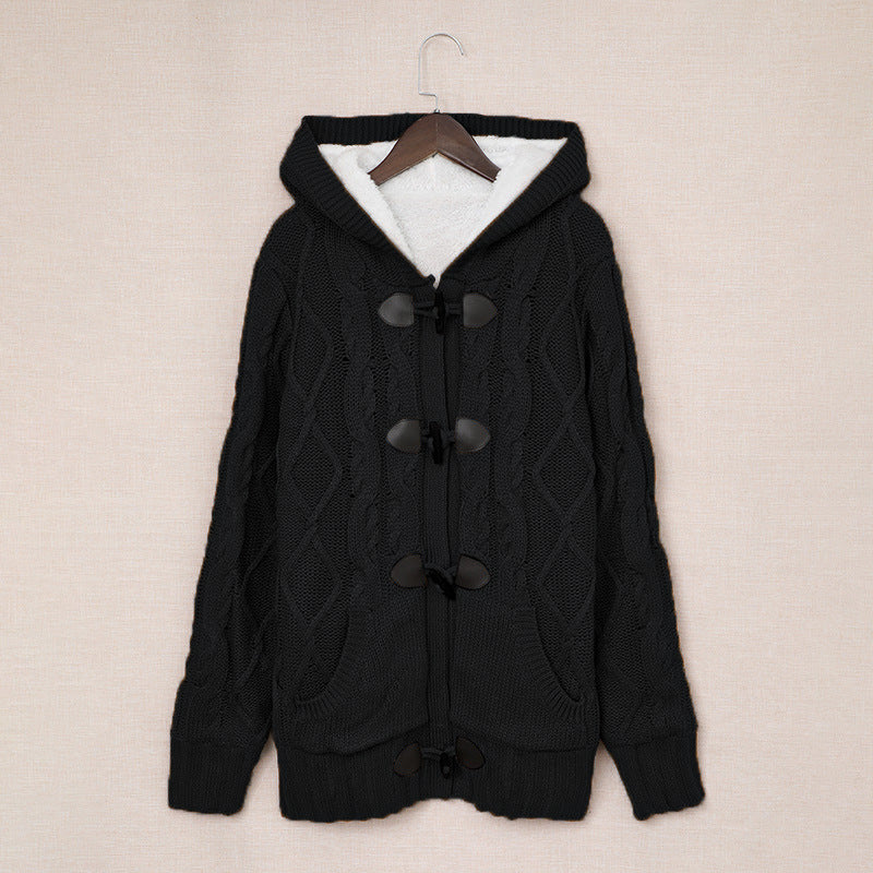 Damen Strickjacke Hochkragen Bequem Grün