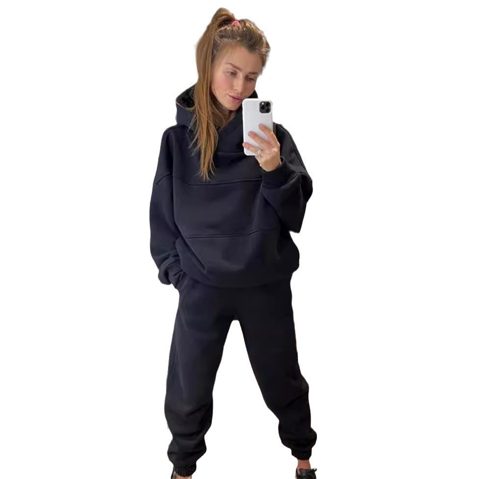 Damen Hoodie Jogginghose Set Weite Passform Bequem