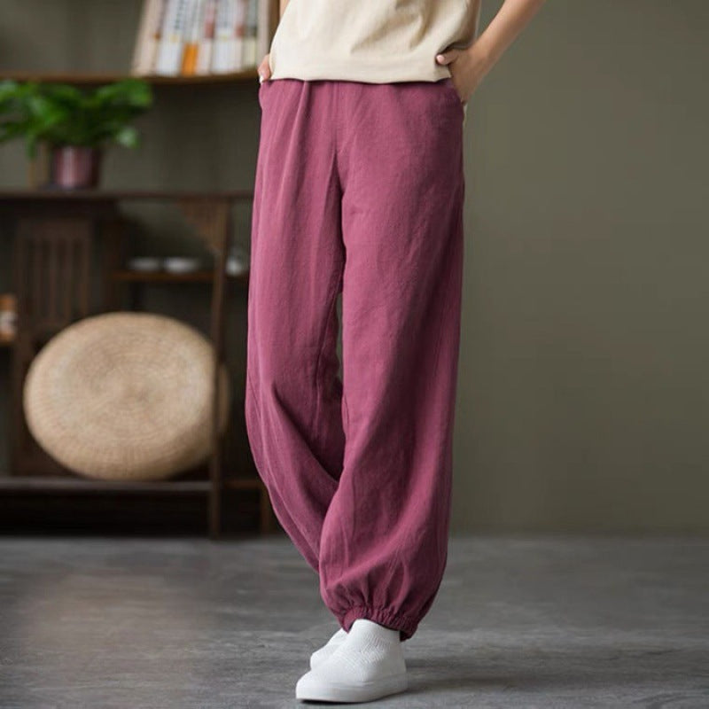 Damen Bequeme Luftpants Elastischer Bund Eveloria