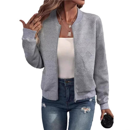 Damen Fleecejacke Strukturiert Grau Eveloria