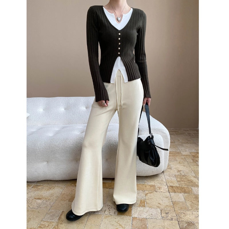Damen Palazzohose Baumwollmix Bequem Eveloria