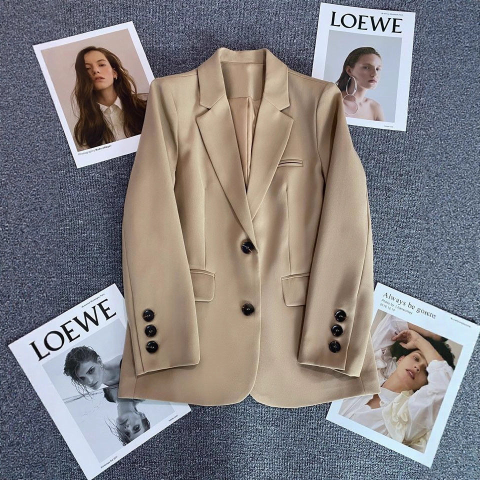 Damen Blazer Eleganter Schnitt Dekorative Knöpfe Eveloria