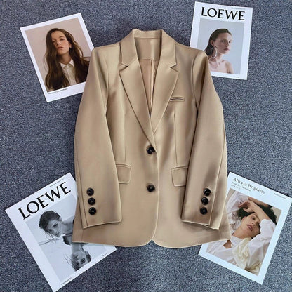 Damen Blazer Eleganter Schnitt Dekorative Knöpfe Eveloria