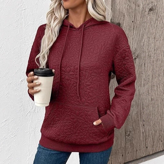Damen Sweatshirt Blumenmuster Strukturiert Eveloria