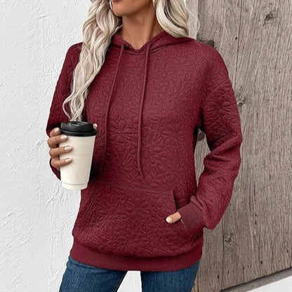 Damen Sweatshirt Blumenmuster Strukturiert Eveloria