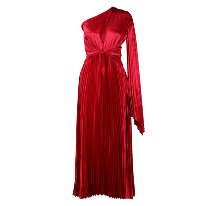 Damen Maxikleid Asymmetrisch Tailliert Wickeloptik Eveloria