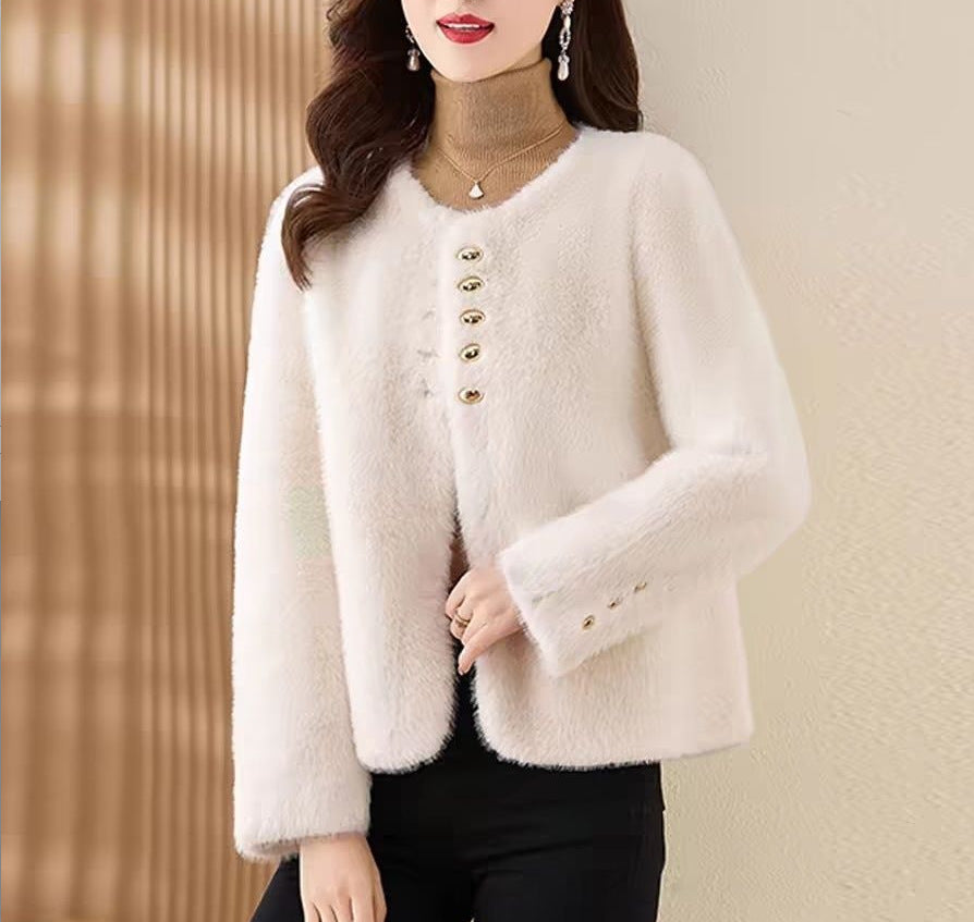 Damen Weiche Jacke mit goldenen Knöpfen