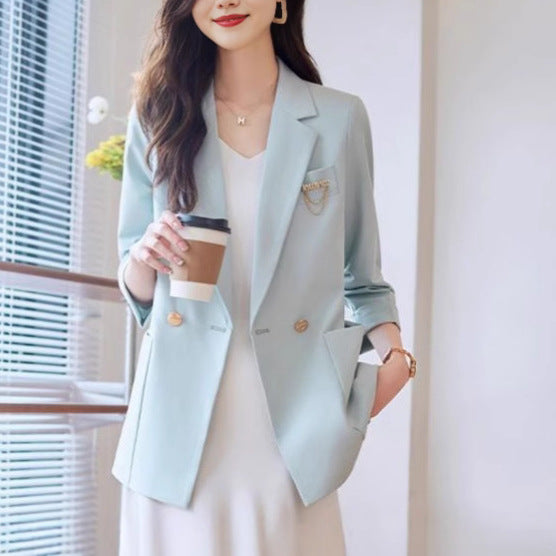 Damen Blazer Modisch Elegant Knöpfe Eveloria