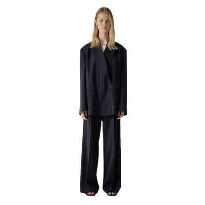 Damen Stoffhose Weites Bein Streifen