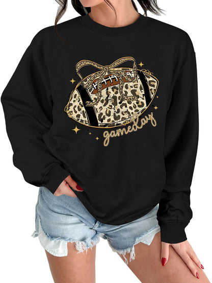 Damen Sweatshirt Sportmotiv Lässig Grau Eveloria