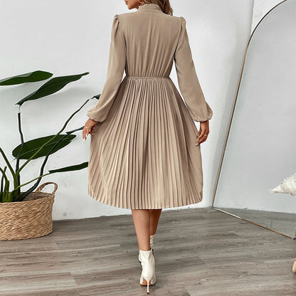 Eveloria Damenkleid Plissiert Mit Kragen Und Gürtel