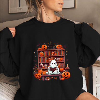 Damen Sweatshirt Herbst Grusel Puffärmel Eveloria