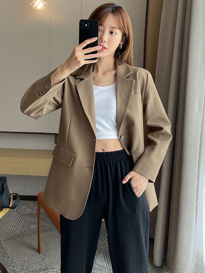 Damen Oversized Blazer Lässiger Schnitt Eveloria